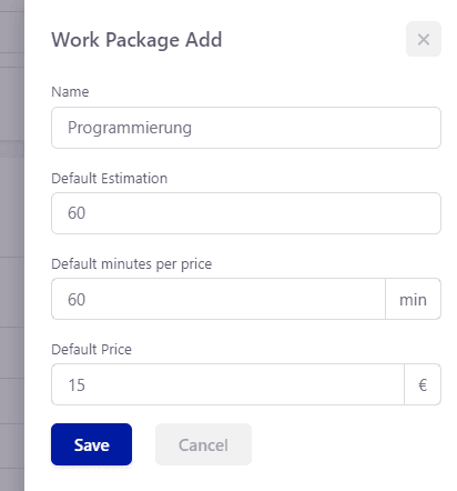 Tickware: Anlegen von Dienstleistungen, Schritt 2